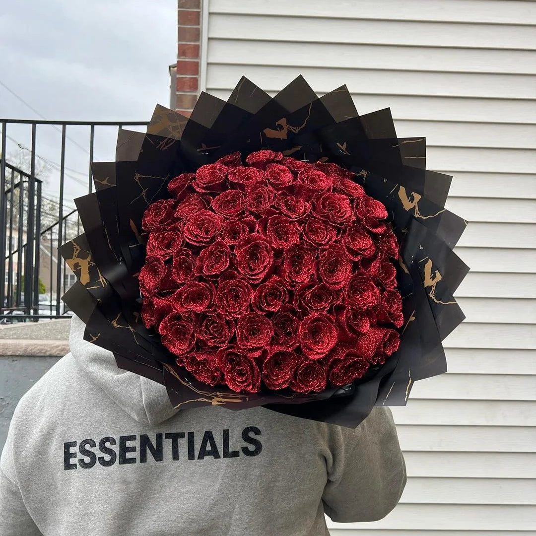 ✈️Fast Shipping Within 24 Hours💕Glitter Rose Bouquet💕Glitter Everlasting Rose Bouquet (Never Wither)