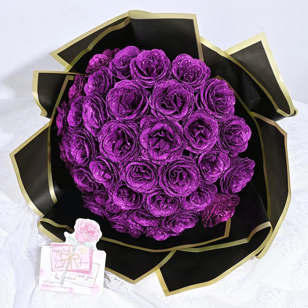 ✈️Fast Shipping Within 24 Hours💕Glitter Rose Bouquet💕Glitter Everlasting Rose Bouquet (Never Wither)