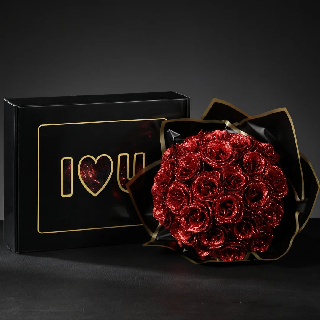 ✈️Fast Shipping Within 24 Hours💕Glitter Rose Bouquet💕Glitter Everlasting Rose Bouquet (Never Wither)