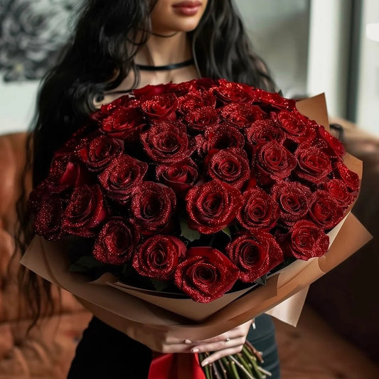 ✈️Fast Shipping Within 24 Hours💕Glitter Rose Bouquet💕Glitter Everlasting Rose Bouquet (Never Wither)