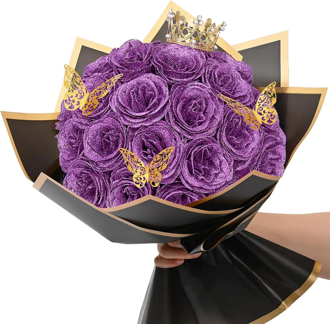 ✈️Fast Shipping Within 24 Hours💕Glitter Rose Bouquet💕Glitter Everlasting Rose Bouquet (Never Wither)